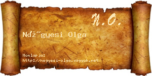 Négyesi Olga névjegykártya
