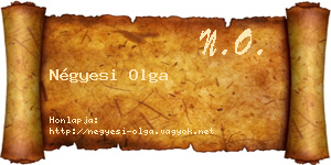 Négyesi Olga névjegykártya